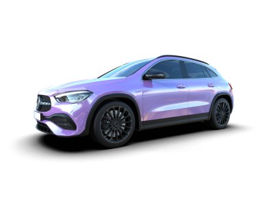 Stüdyo ortamında markasız bir SUV 'un 3 boyutlu çizimi