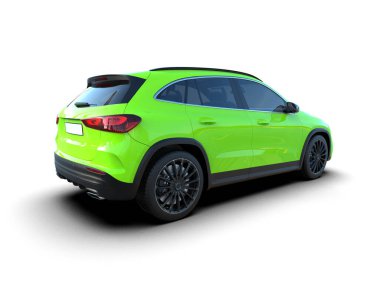 Modern spor araba beyaz arka planda izole edilmiş. ön görünüm