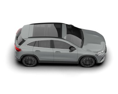 Siyah arka planda modern lüks bir araba. 3D görüntüleme - illüstrasyon