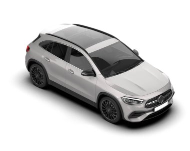 Araba beyaz arka planda izole edilmiş. 3d oluşturma.