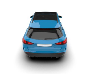 beyaz arka planda modern araba, 3 boyutlu görüntüleme