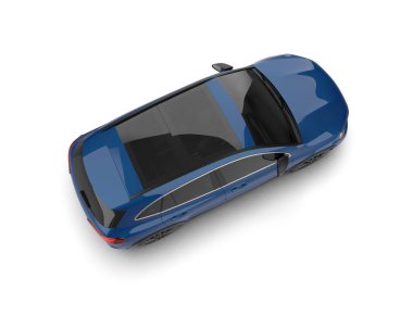 Siyah araba beyazda izole edilmiş. 3d oluşturma