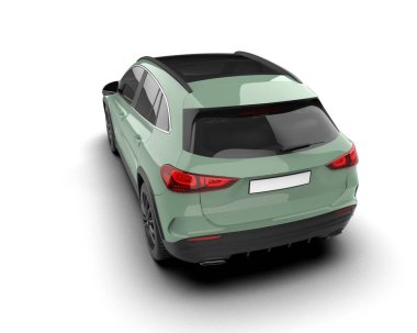 Modern araba arka planda izole edilmiş. 3D görüntüleme - illüstrasyon