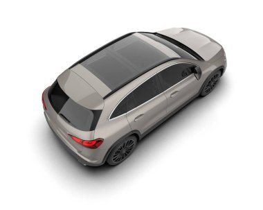 araba beyaz arkaplanda izole edildi. 3d görüntüleme - illüstrasyon