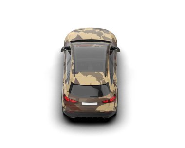 Araç 3 d görüntü beyaz arkaplanda izole edildi