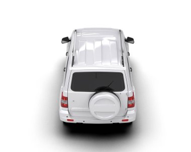 Beyaz arka planda beyaz ticari modern minibüs