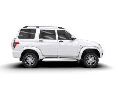 beyaz araba beyaz zemin üzerine izole