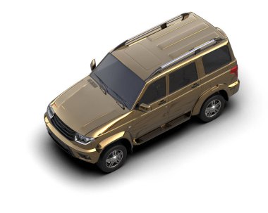 modern SUv kırpma yolu ile beyaz arkaplanda izole edildi - 3d oluşturma