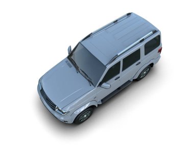 beyaz arkaplanda izole edilmiş araba 3 boyutlu görüntüleme -