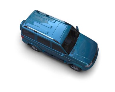 Arka planda modern şehir arabası var. 3d illüstrasyon