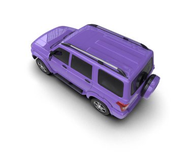 Beyaz arka planda bir araba. 3d illüstrasyon.