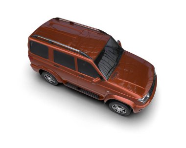 modern araba beyaz arka planda izole edildi. 3 boyutlu çizim - illüstrasyon