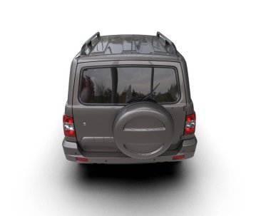 Siyah arka planda modern şehir minibüsü - 3 boyutlu görüntüleme