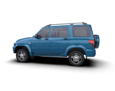 beyaz zemin üzerinde mavi araba