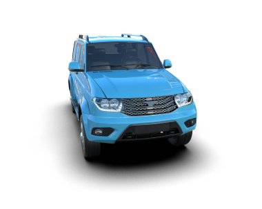 modern mavi araba - stüdyo çekimi