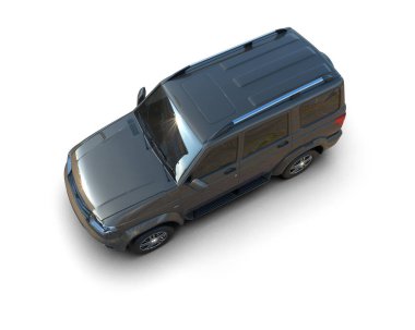 Araba beyaz arka planda izole edilmiş. 3 Boyutlu Hazırlama