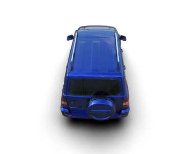 beyaz arka planda modern mavi araba.