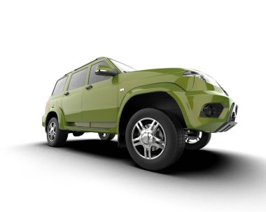 Gri arka planda modern bir araba. 3d oluşturma