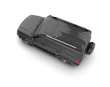 Siyah araba beyaz arka planda izole edildi