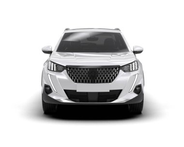 Siyah arka planda beyaz, modern bir cip. 3d oluşturma.