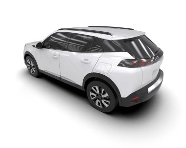 siyah kompakt şehir geçişi - araba - 3D görüntüleme -