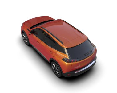 boş ekranlı kırmızı modern SUv