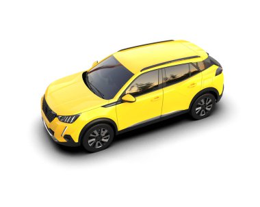 Kompakt şehir cipi. 3d oluşturma.