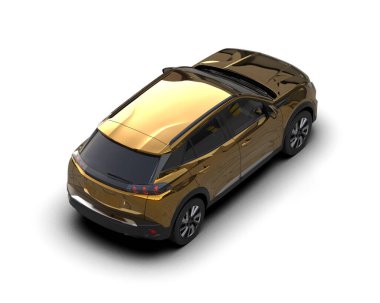 Sarı araba - 3 boyutlu resim