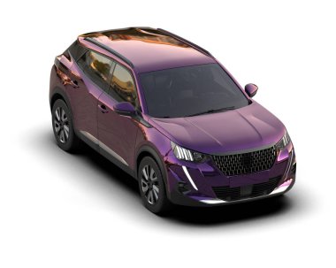 Stüdyo ortamında markasız bir SUV 'un 3 boyutlu çizimi