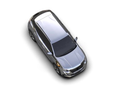 Modern lüks araba beyaz arka planda izole edilmiş - 3 boyutlu görüntüleme