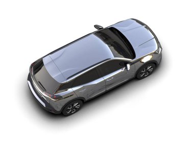 Beyaz arka planda modern şehir cipi. 3 boyutlu resimleme