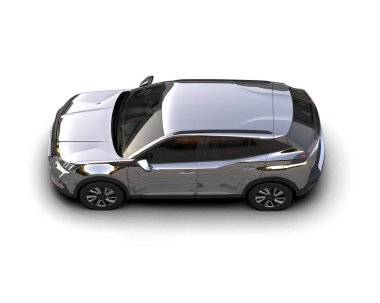 Siyah küçük iş arabası beyaz arka planda izole edildi