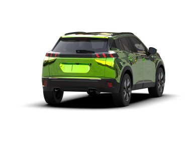 modern yeşil SUV arabası - 3 boyutlu.