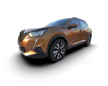 Yepyeni lüks bir arabanın 3 boyutlu görüntüsü.