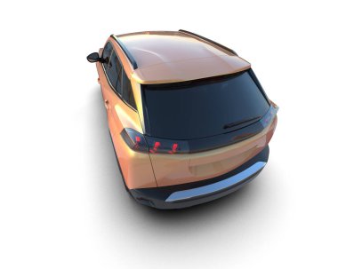 araba beyaz arkaplanda izole edildi. 3d görüntüleme - illüstrasyon