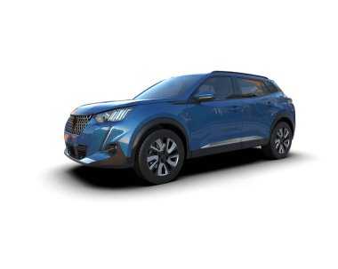 modern araba kırpma yolu ile beyaz arkaplanda izole