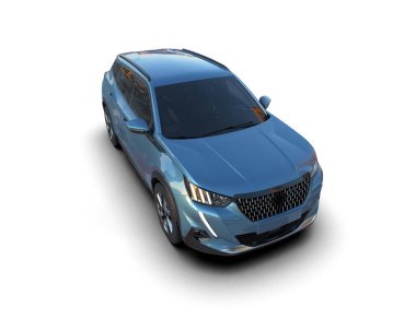 beyaz arka planda modern araba 3 boyutlu çizim - 3 boyutlu resim