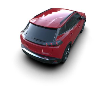 Hafif arka planda modern şehir arabası. 3d oluşturma