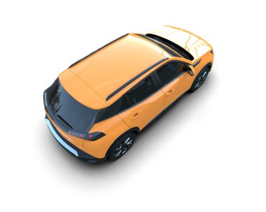 modern elektrikli araba beyaz arka planda izole edildi. 3 boyutlu görüntüleme