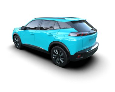 SUV beyaz arka planda izole edildi. 3d oluşturma