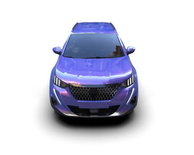 Modern araba arka planda izole edilmiş. 3D görüntüleme - illüstrasyon