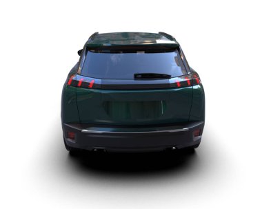 Beyaz arka plan üzerinde izole elektrikli otomobil