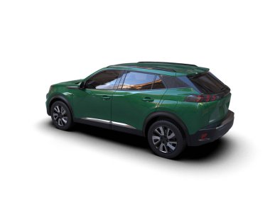 kırpma yolu ile beyaz arkaplanda izole araba.