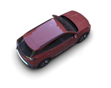 kırmızı modern araba beyaz üzerine izole edilmiş.