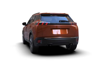 Modern araba beyaz arka planda izole edilmiş. 3d oluşturma.