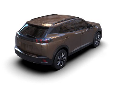 Beyaz arka planda siyah lüks SUV. 3 Boyutlu Hazırlama