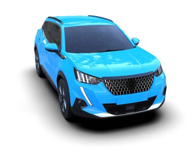 beyaz arka planda modern SUv 3D görüntüleme - 3D