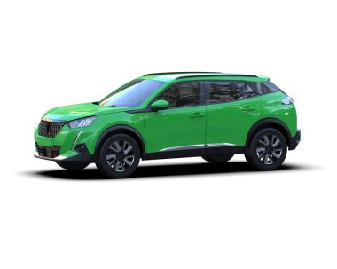 Küçük araba beyaz arka planda izole edilmiş. kompakt - arka plan.