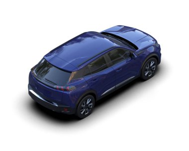 Modern araba beyaz arka planda izole edilmiş. 3D - illüstrasyon