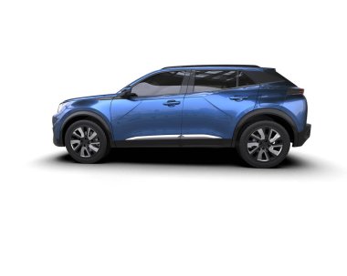 Araba beyaz arka planda izole edilmiş. 3 Boyutlu Hazırlama